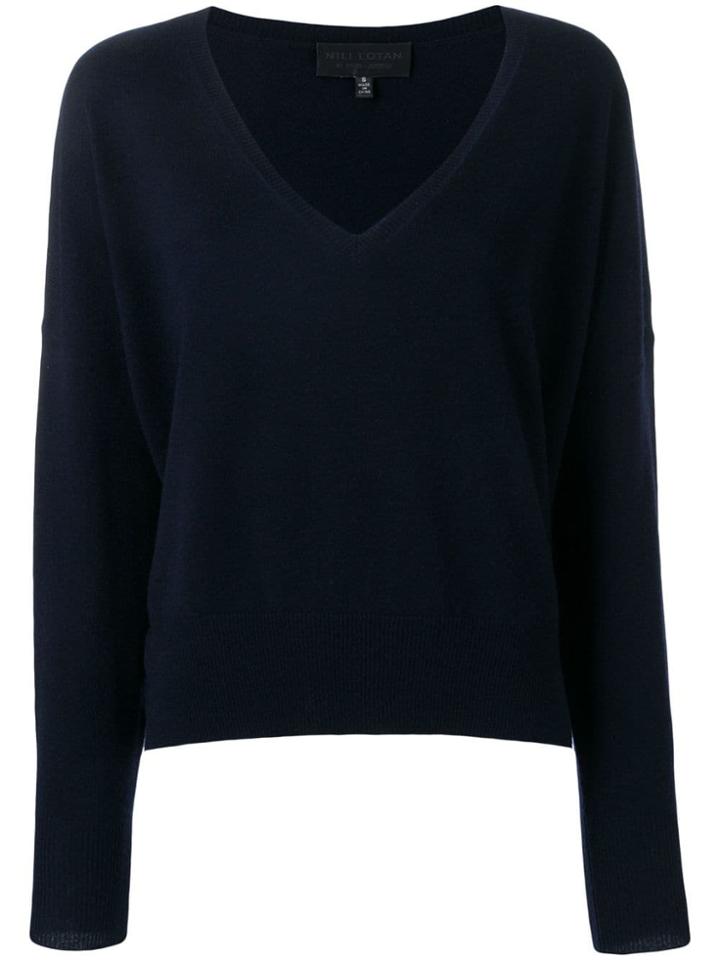 Nili Lotan Deep V-neck Jumper - Blue