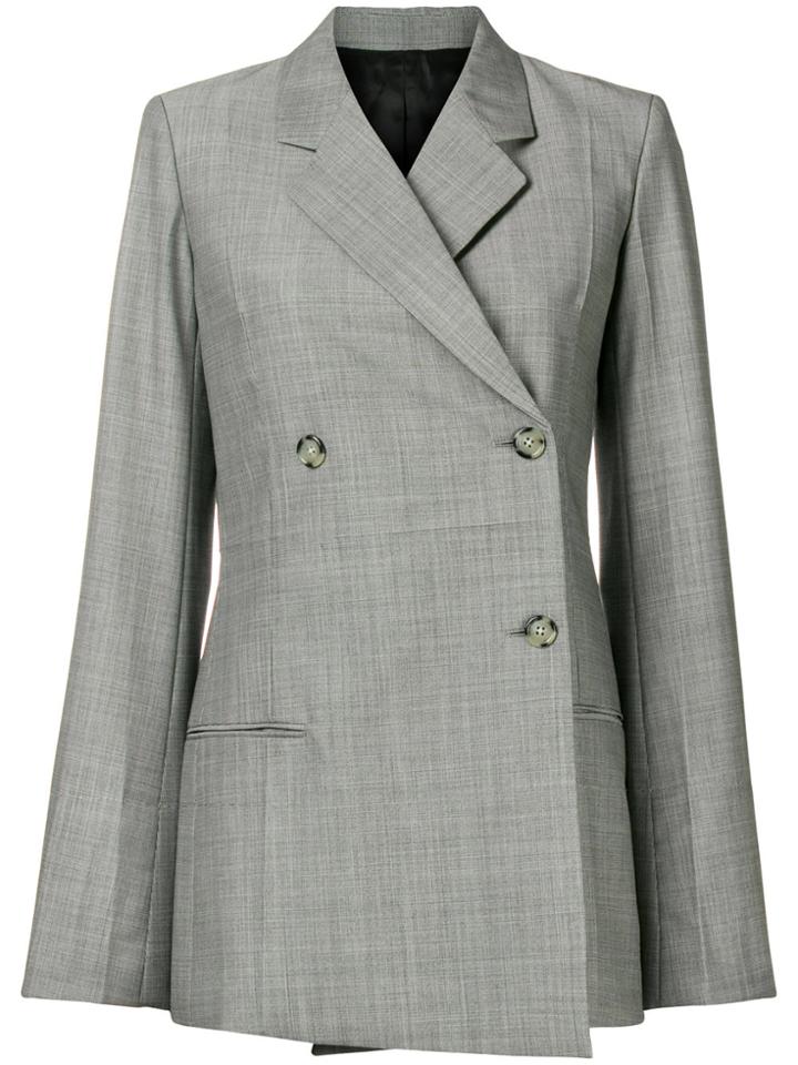 Helmut Lang Double-breasted Fitted Blazer - Grey