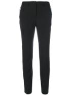 Blugirl - Frilled Detail Slim-fit Trousers - Women - Polyester/spandex/elastane - 44, Black, Polyester/spandex/elastane