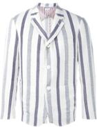 Thom Browne Striped Blazer, Men's, Size: 2, Grey, Silk/cupro