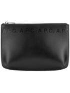 A.p.c. Logo Embossed Clutch Bag - Black