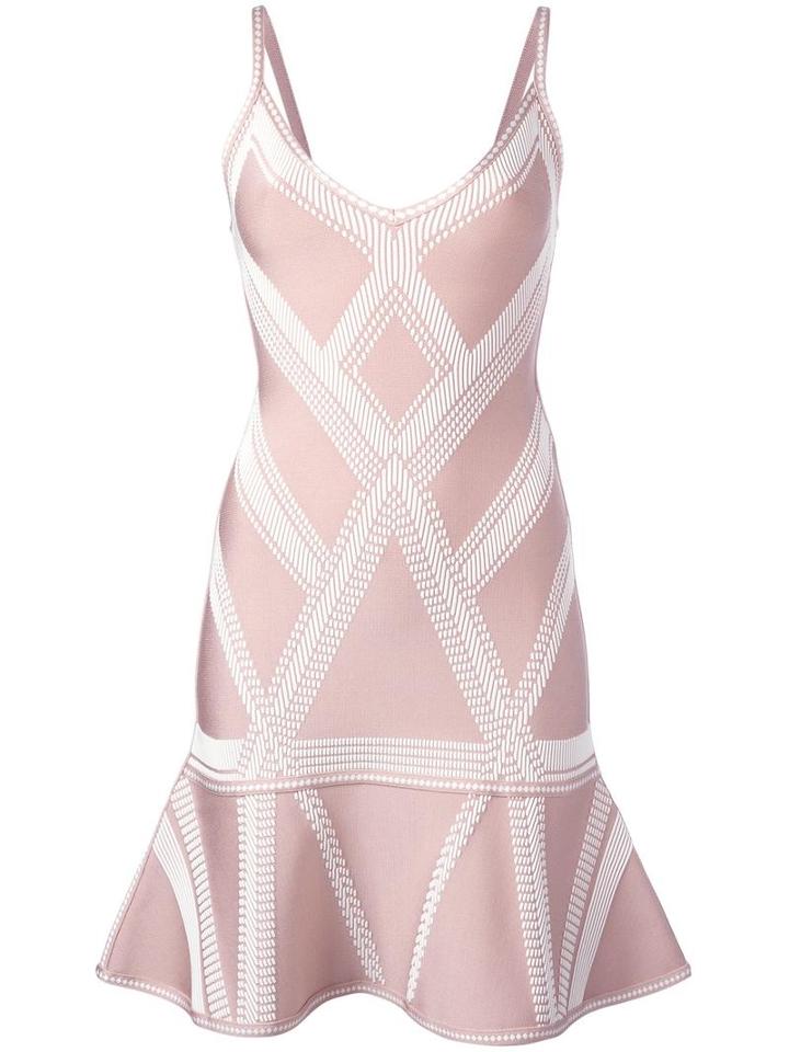 Hervé Léger Jacquard Drop Waist Dress, Women's, Size: Medium, Pink/purple, Nylon/spandex/elastane/rayon