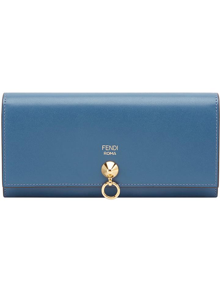 Fendi Continental Chain Wallet - Blue