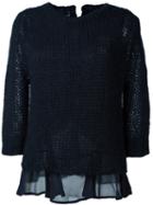 Twin-set Layered Jumper, Women's, Size: Xl, Blue, Polyamide/viscose/mohair/wool