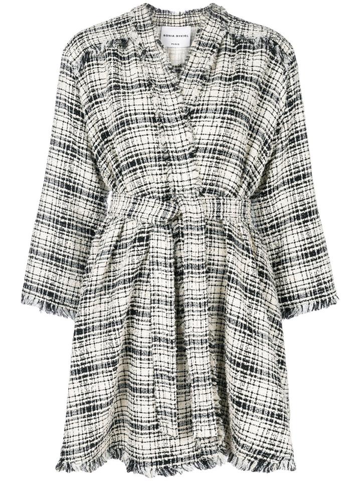 Sonia Rykiel Designer Tweed Coat - Black