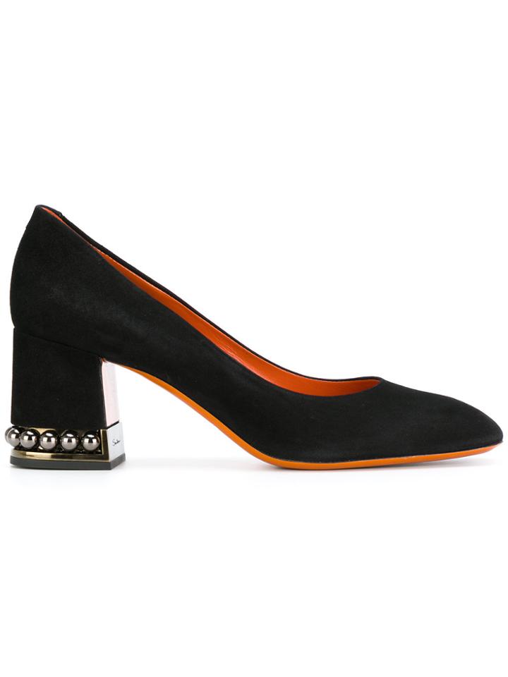 Santoni Embellished Heel Pumps - Black