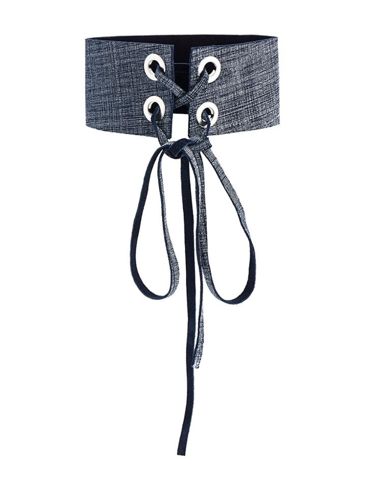 Manokhi Mira Denim Choker - Blue