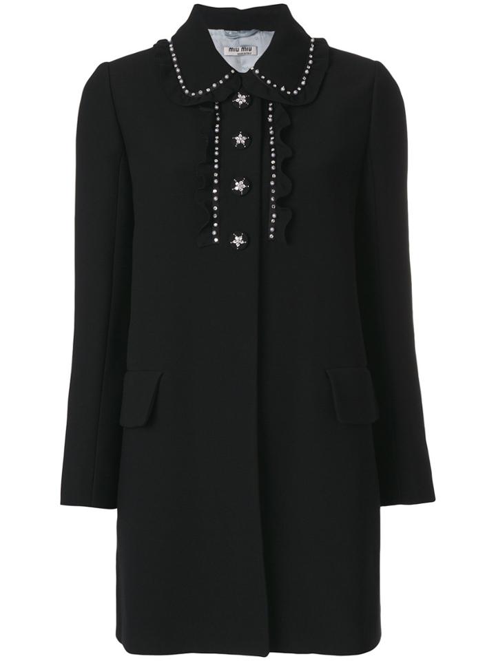 Miu Miu Cady Overcoat - Black