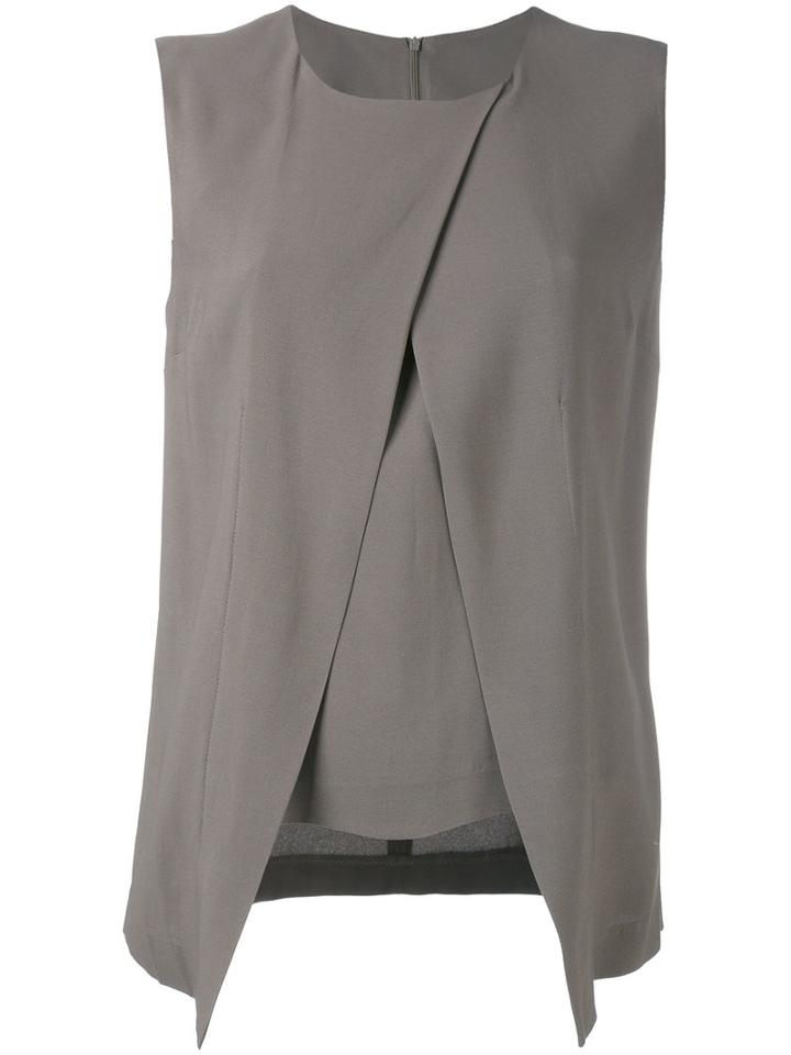 Eleventy - Folded Details Blouse - Women - Spandex/elastane/viscose - 44, Brown, Spandex/elastane/viscose