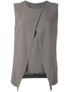 Eleventy - Folded Details Blouse - Women - Spandex/elastane/viscose - 44, Brown, Spandex/elastane/viscose