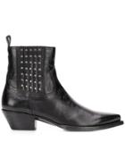 Saint Laurent Studded Ankle Boots - Black