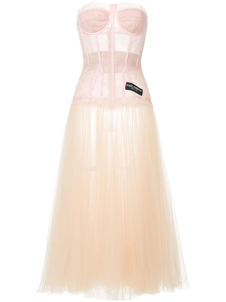Dolce & Gabbana Tulle Bustier Dress - Pink & Purple