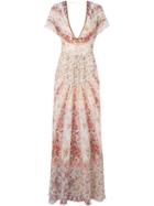 Etro Floral Print Evening Dress, Women's, Size: 44, White, Silk