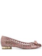 Salvatore Ferragamo Glitter Ballerina Shoes - Gold