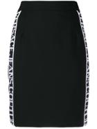 Versace Jeans Side Logo Stripe Skirt - Black