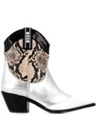 Msgm Western Style Boots - Silver
