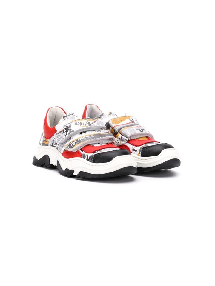 John Galliano Kids Teen Colour-block Sneakers - White