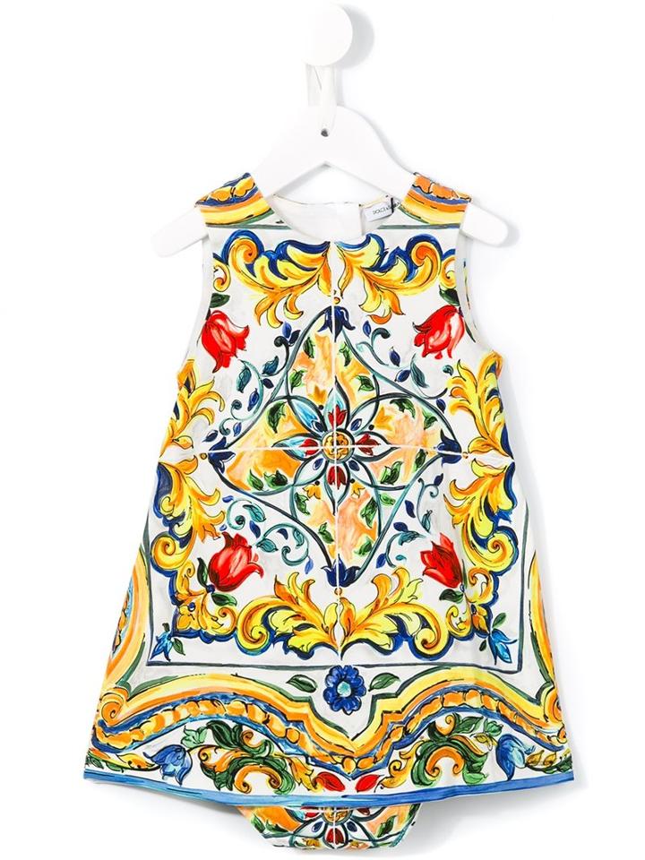 Dolce & Gabbana Kids 'maiolica' Dress, Infant Girl's, Size: 6-9 Mth