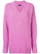 Joseph Deep V-neck Jumper - Pink