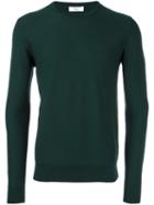 Fashion Clinic Classic Crew Neck Jumper, Men's, Size: 46, Green, Wool