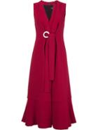 Proenza Schouler Sleeveless Belted Dress, Women's, Size: 10, Red, Silk/viscose