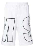 Msgm Logo Print Track Shorts - White