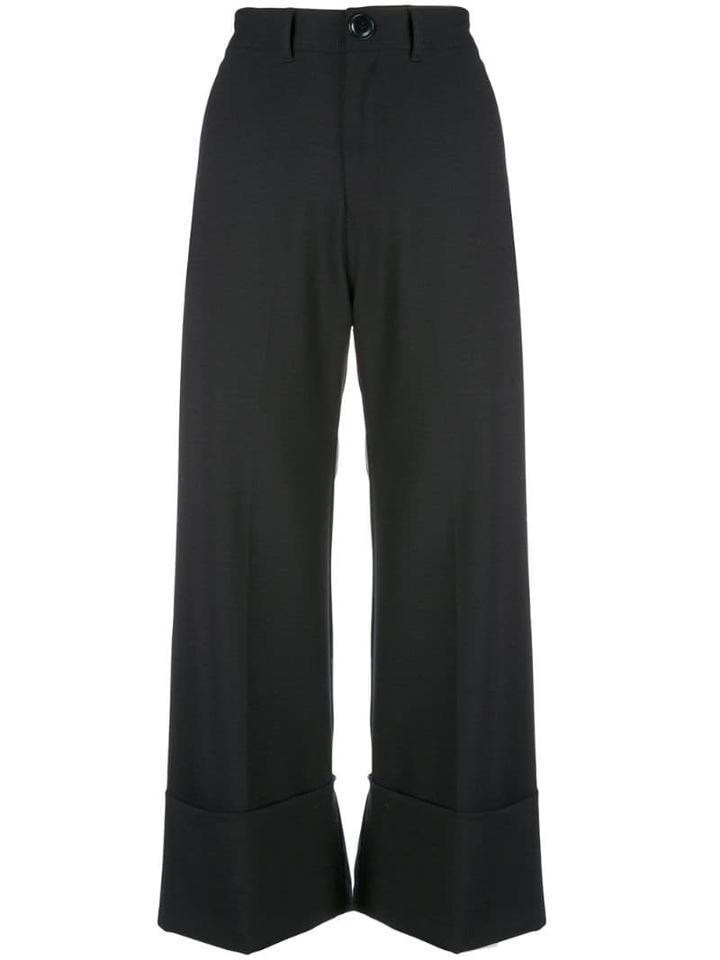 Sea Cropped Flared Trousers - Blue