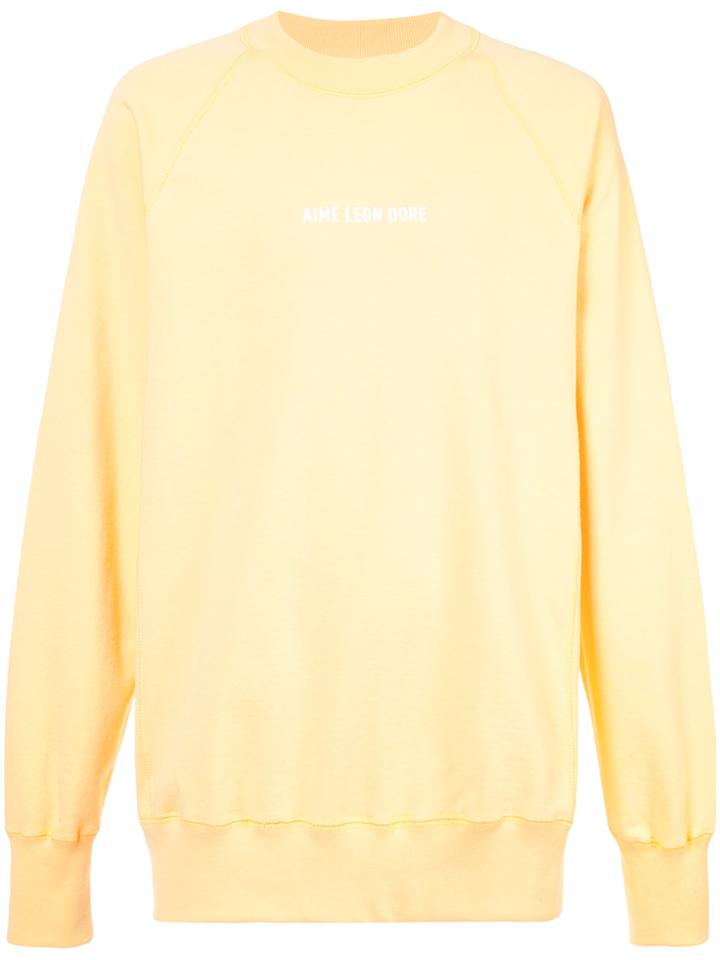 Aimé Leon Dore Logo Print Sweatshirt - Yellow & Orange
