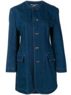Comme Des Garçons Pre-owned 1980's Denim Midi Coat - Blue