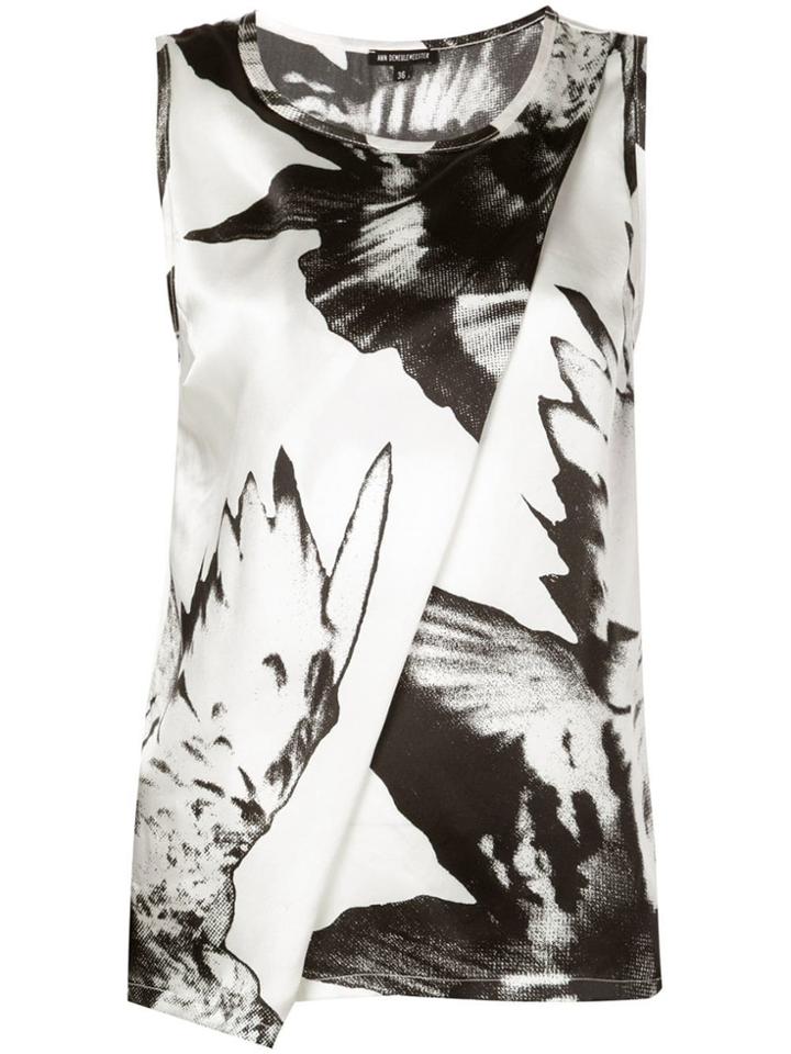 Ann Demeulemeester Abstract Floral Print Wrap Vest - White