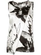 Ann Demeulemeester Abstract Floral Print Wrap Vest - White