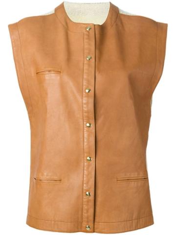Roberta Di Camerino Pre-owned Leather Panel Waistcoat - Neutrals