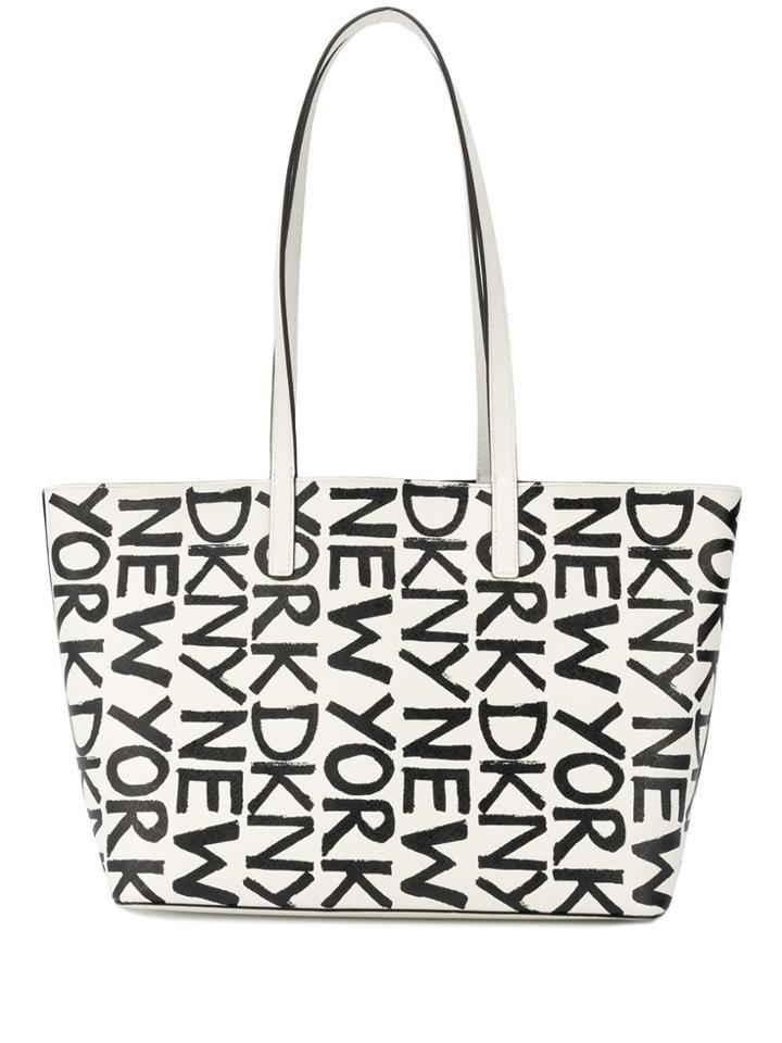 Dkny Small Logo Shopping Bag - White