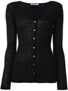 T By Alexander Wang Fine Knit Cardigan, Women's, Size: Large, Black, Wool