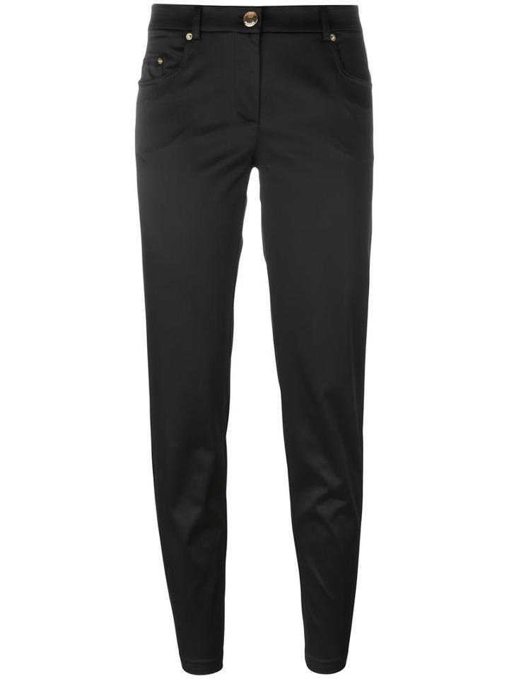 Boutique Moschino Slim Fit Trousers, Women's, Size: 42, Black, Other Fibers/acetate/polyamide