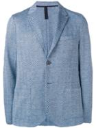 Harris Wharf London Chevron Pattern Blazer - Blue