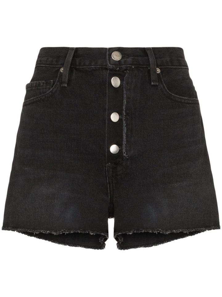 Frame Le Vintage Raw Trim Shorts - Black