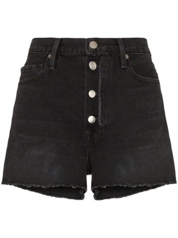 Frame Le Vintage Raw Trim Shorts - Black