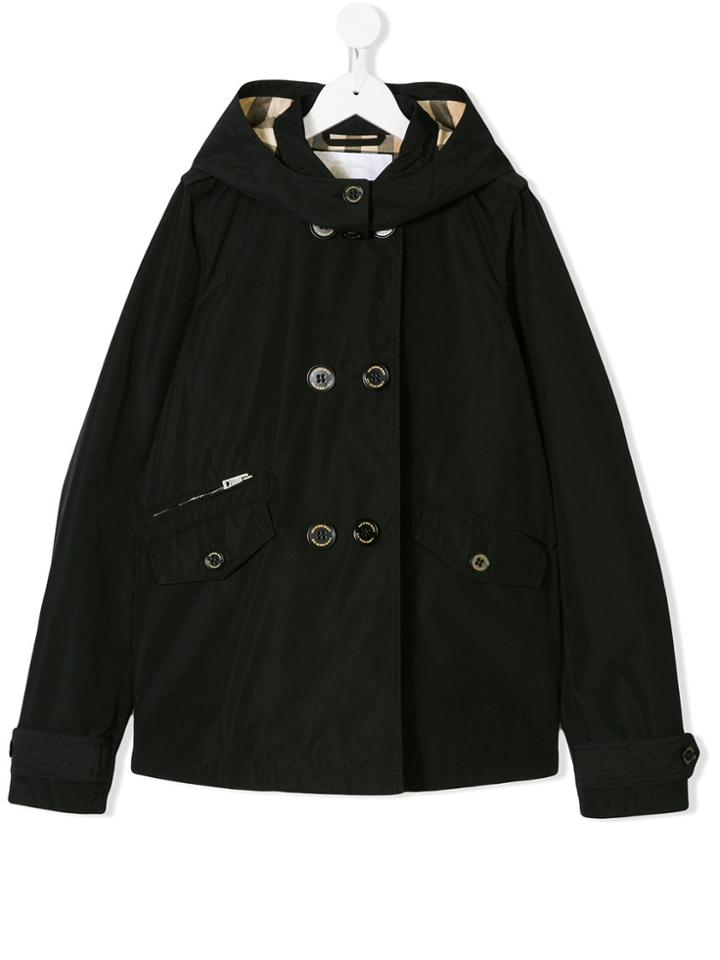 Burberry Kids Double Breasted Jacket - Black