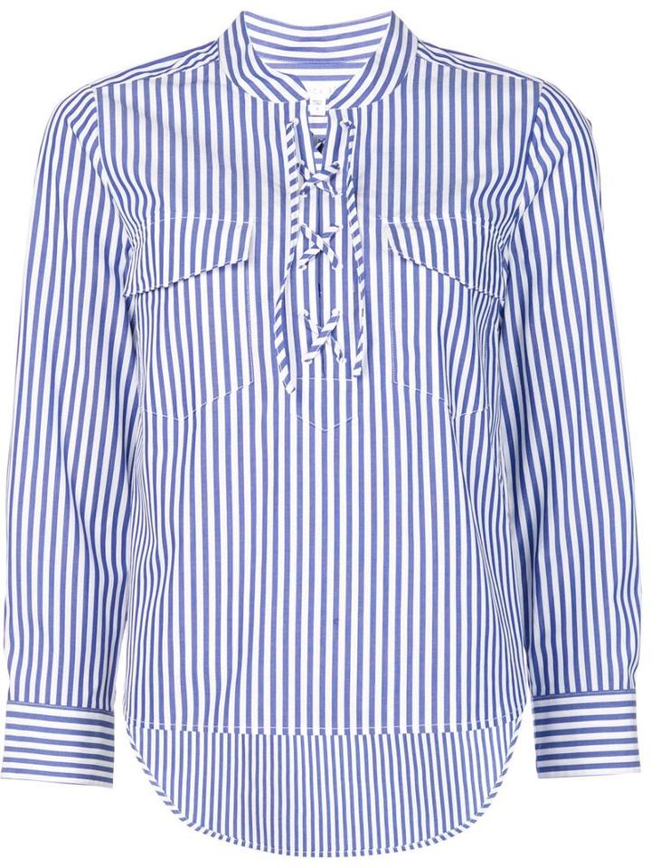 Veronica Beard Striped Shirt, Women's, Size: 0, Blue, Cotton