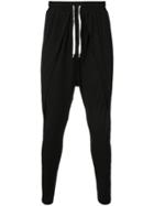 First Aid To The Injured Crop Crotch Slim Leg Track Pants - Black
