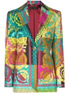 Versace Multicoloured Signature Print Blazer