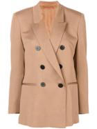 Neil Barrett Ruched Detail Double Breasted Blazer - Brown