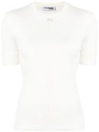 Courrèges Ribbed Knit Short Sleeve Top - White