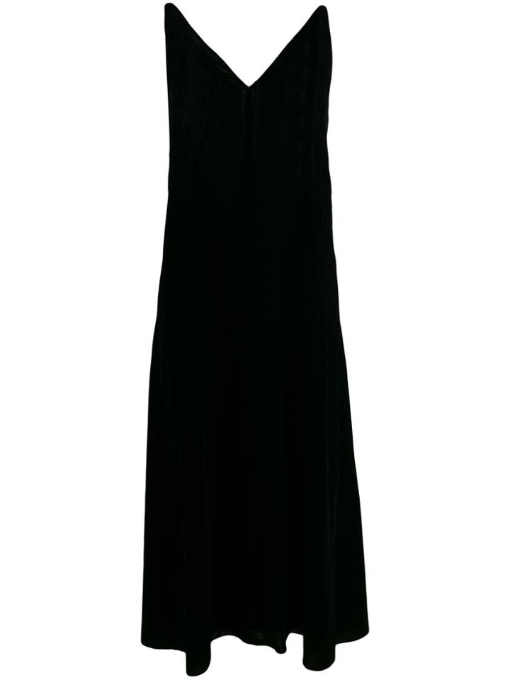 Forte Forte V-neck Velvet Midi Dress - Black