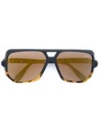 Cazal - Square Bicolour Sunglasses - Unisex - Acetate - One Size, Black, Acetate
