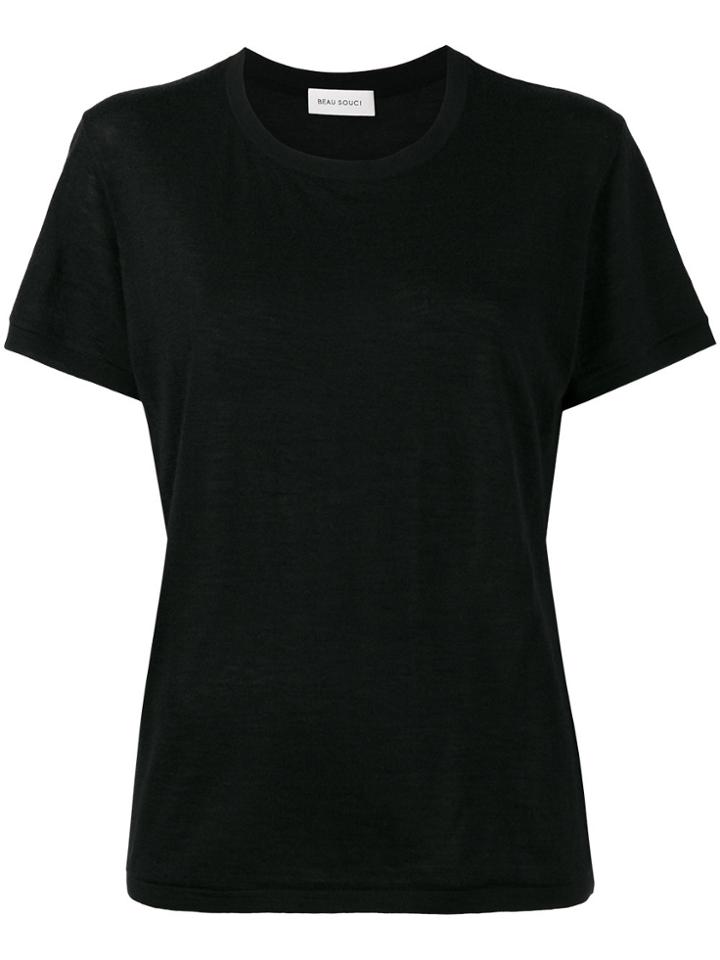 Beau Souci Cashmere Crew Neck T-shirt - Black