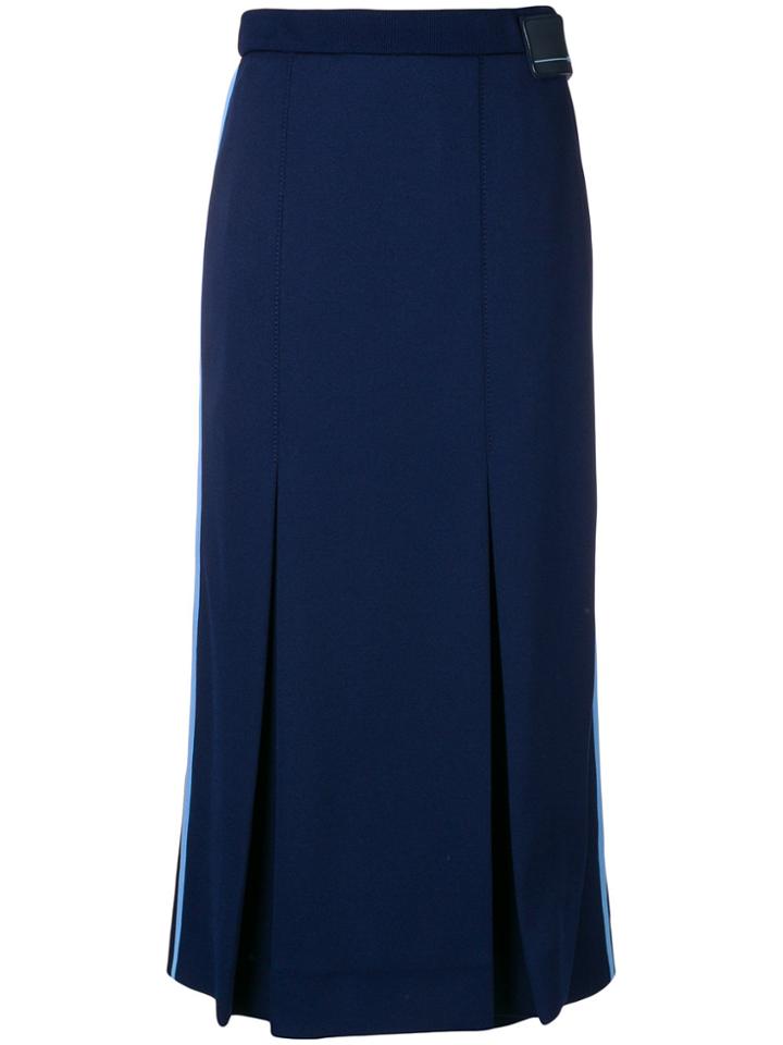 Prada Side Striped Pleated Skirt - Blue