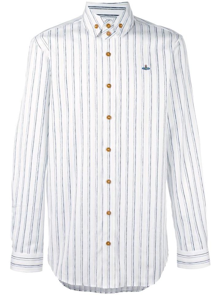 Vivienne Westwood Man Striped 'krall' Shirt, Men's, Size: 48, Blue, Cotton