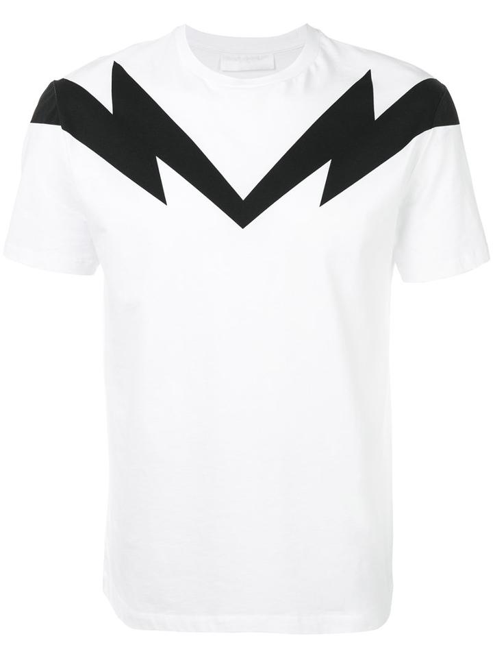 Neil Barrett - Maxi Bolt 2 Bolt T-shirt - Men - Cotton - M, White, Cotton